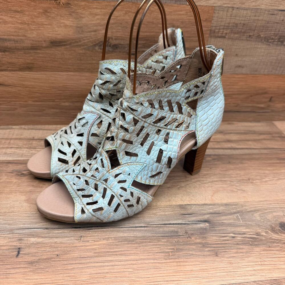Spring Step L'Artiste Amora Women's Size 6.5-7 Leather Hand-Painted Sandals